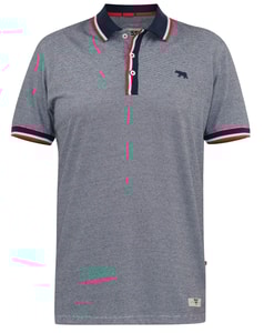 D555 Bayton 2 Stripe Jersey Polo With Rib Collar Cuffs Grey